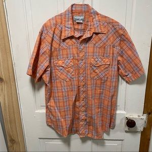 Wrangler Short Sleeve Snap Shirt Size Large
